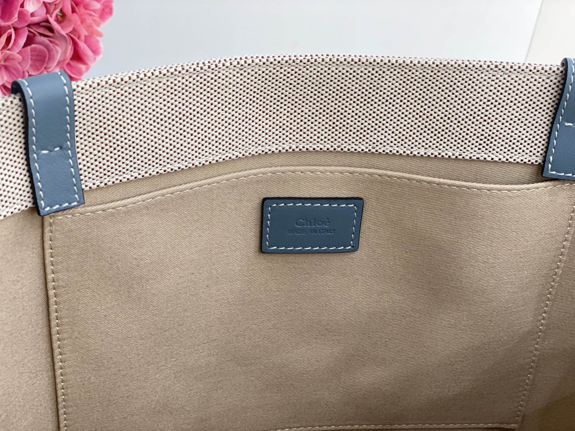 Chloe Large Woody Tote Bag In Linen 